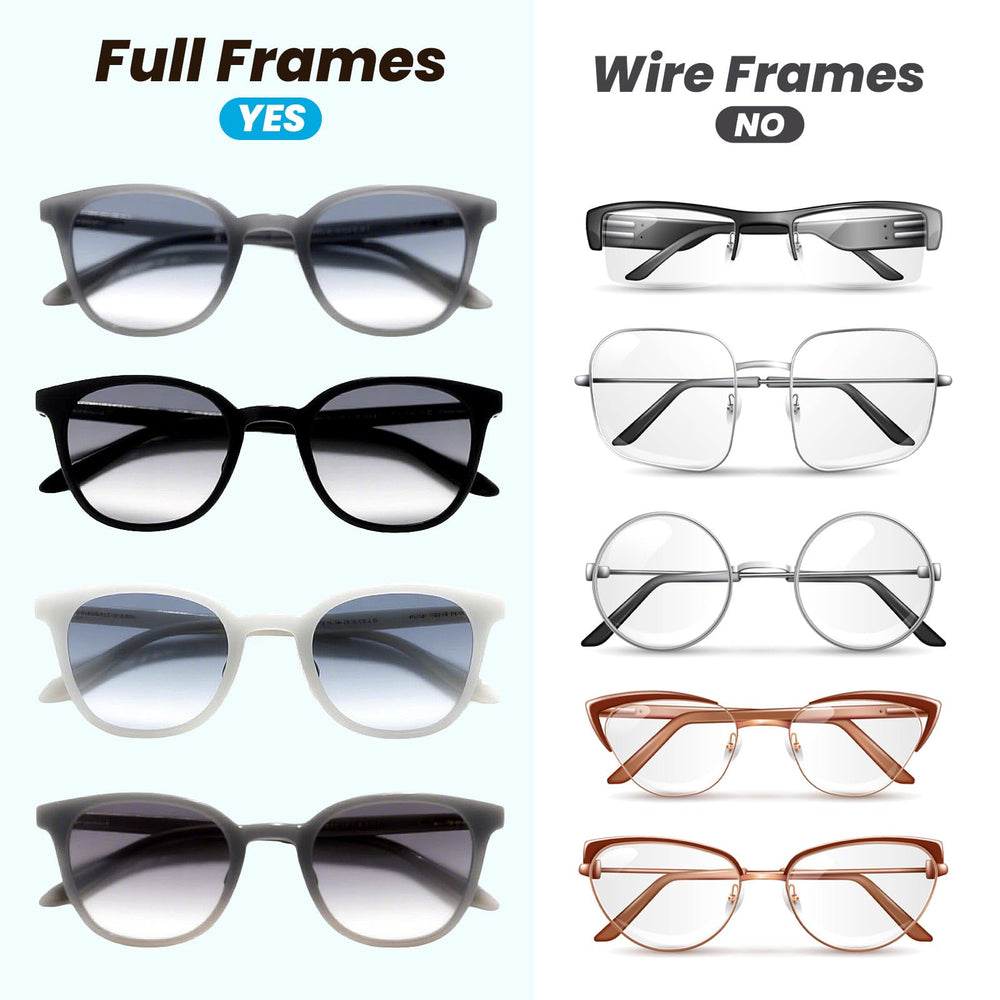 Ultra-thin 2mm nose pads on plastic frame