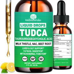 TUDCA 1000mg liquid drops bottle front view