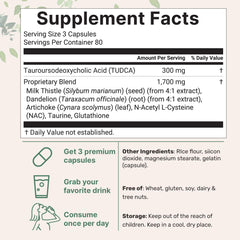 Close-up of 7-in-1 TUDCA formula ingredients
