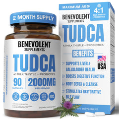 Front view of 2000mg TUDCA Bile Salts supplement bottle
