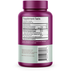 Back label of TUDCA Liver Plus+ bottle with supplement facts