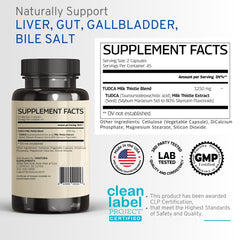 Serving of Tudca with Milk Thistle 1250mg per capsule