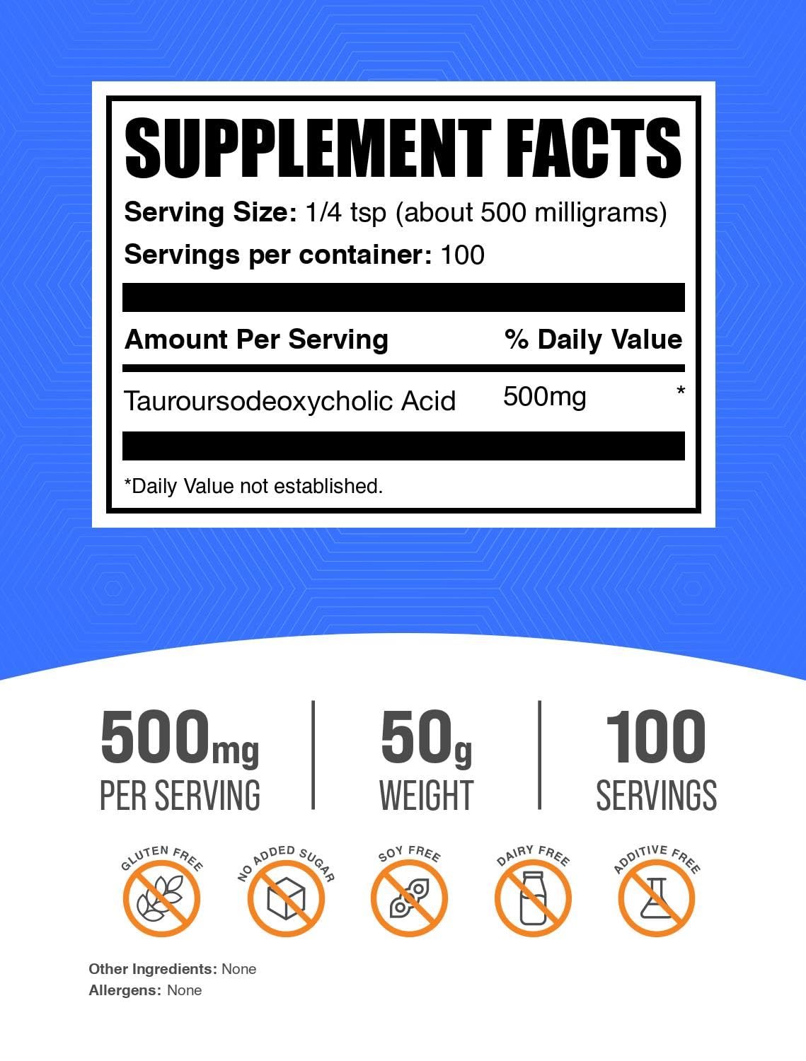 TUDCA powder for liver support 500mg per serving