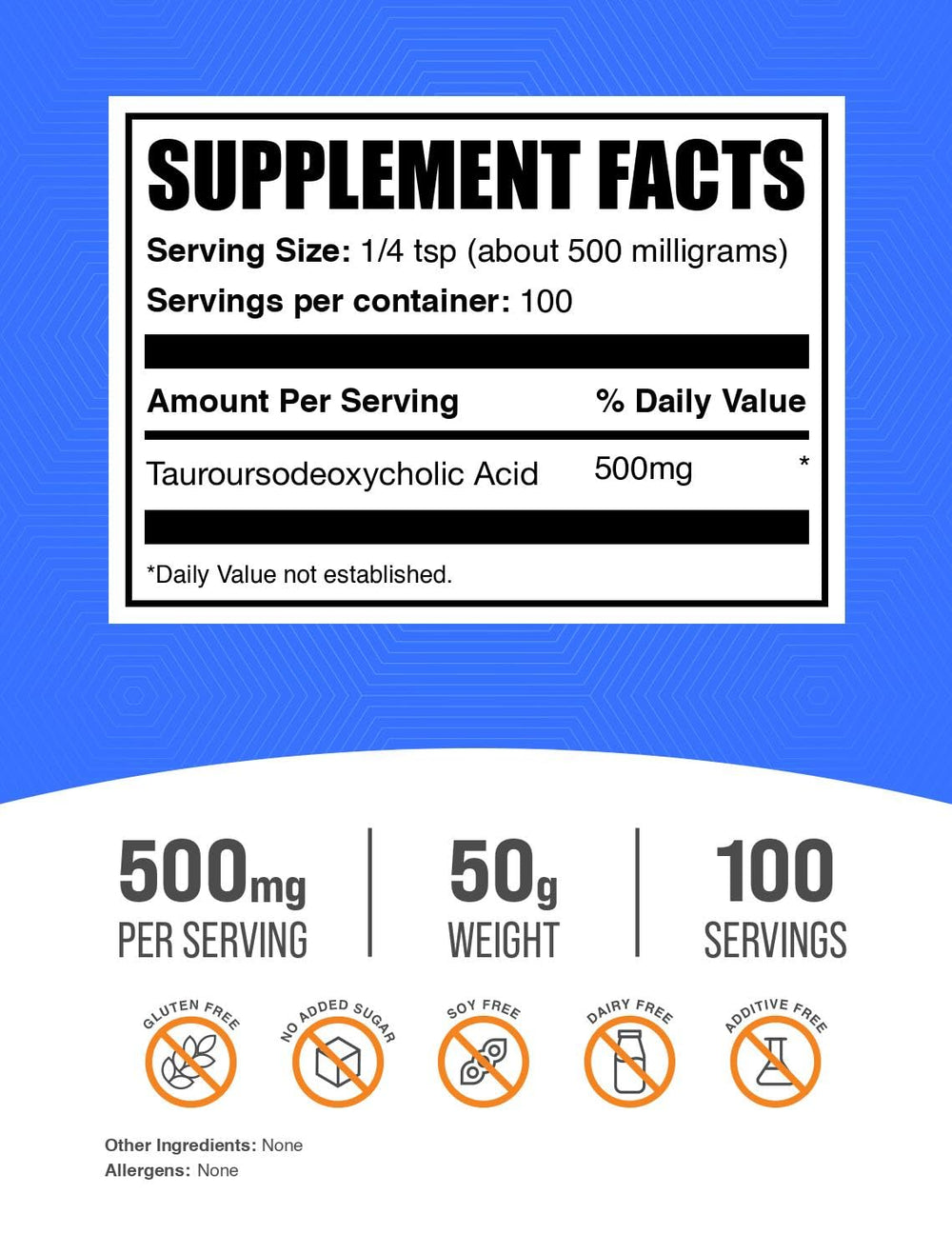 TUDCA powder for liver support 500mg per serving