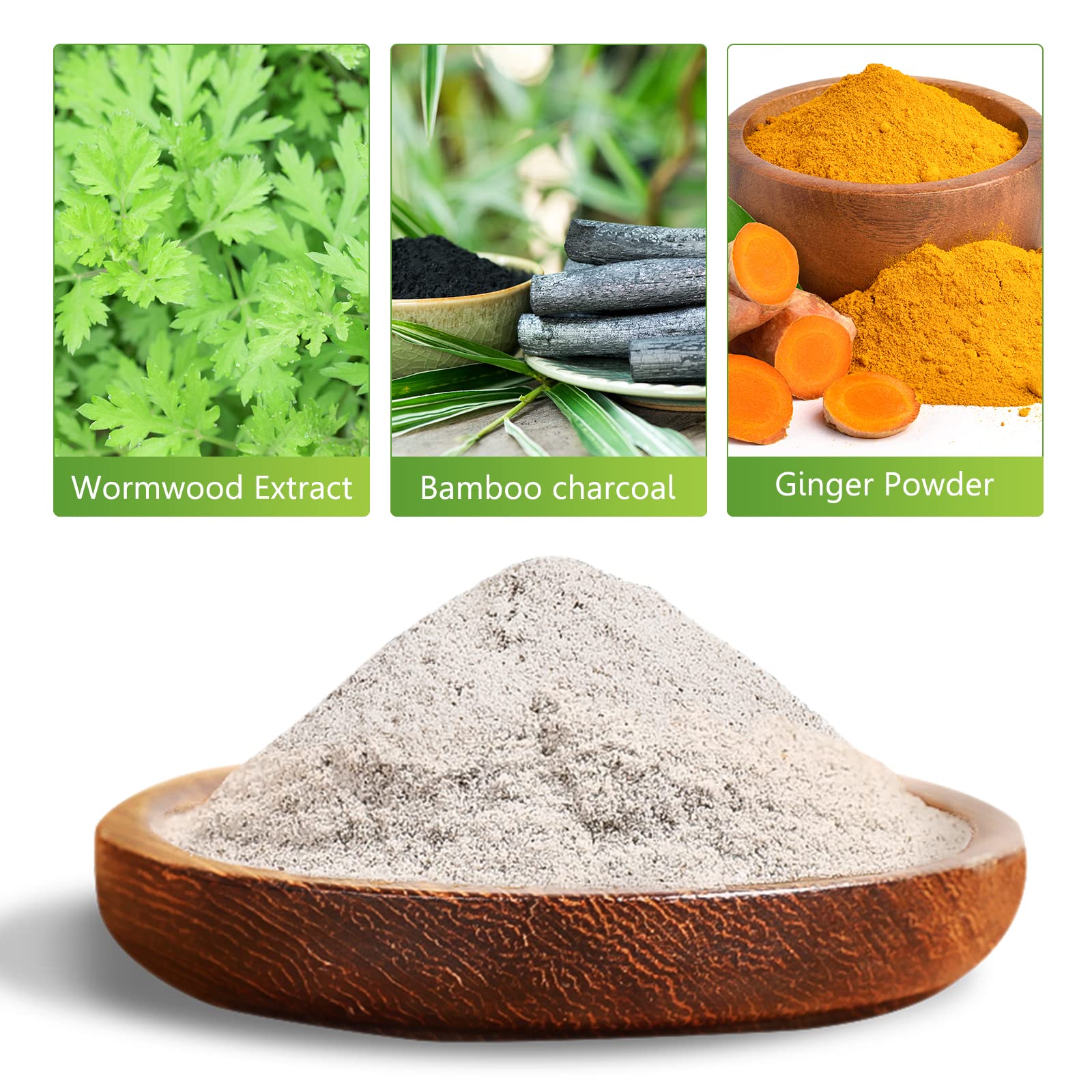 Close-up of Ginger Foot Pads and natural ingredients