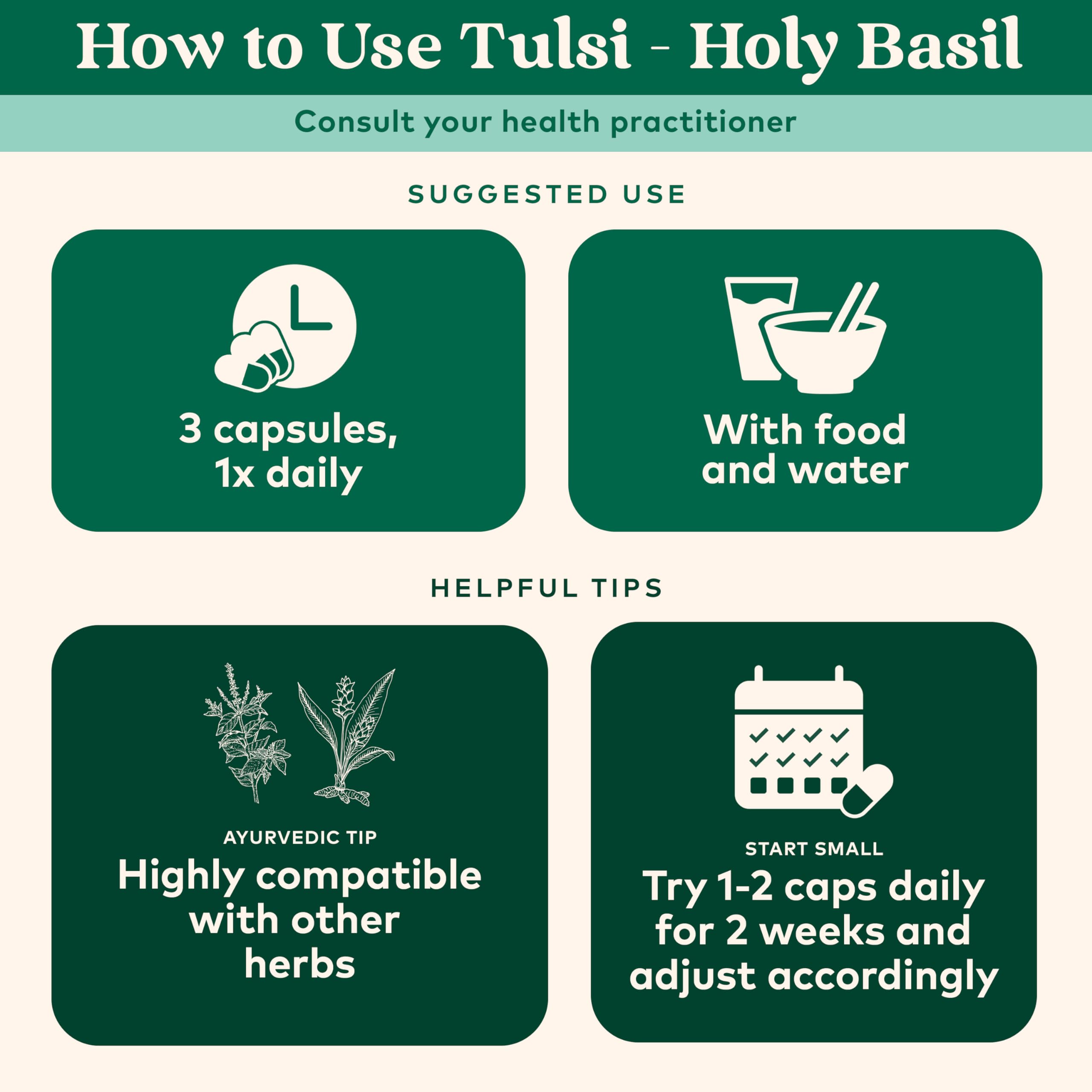 Tulsi capsules for stress relief