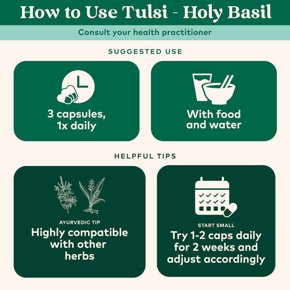 Tulsi capsules for stress relief