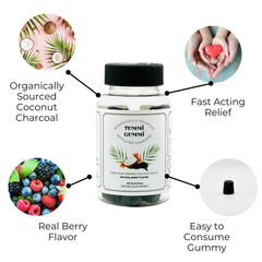60-count bottle of Tummi Gummi Charcoal Gummies