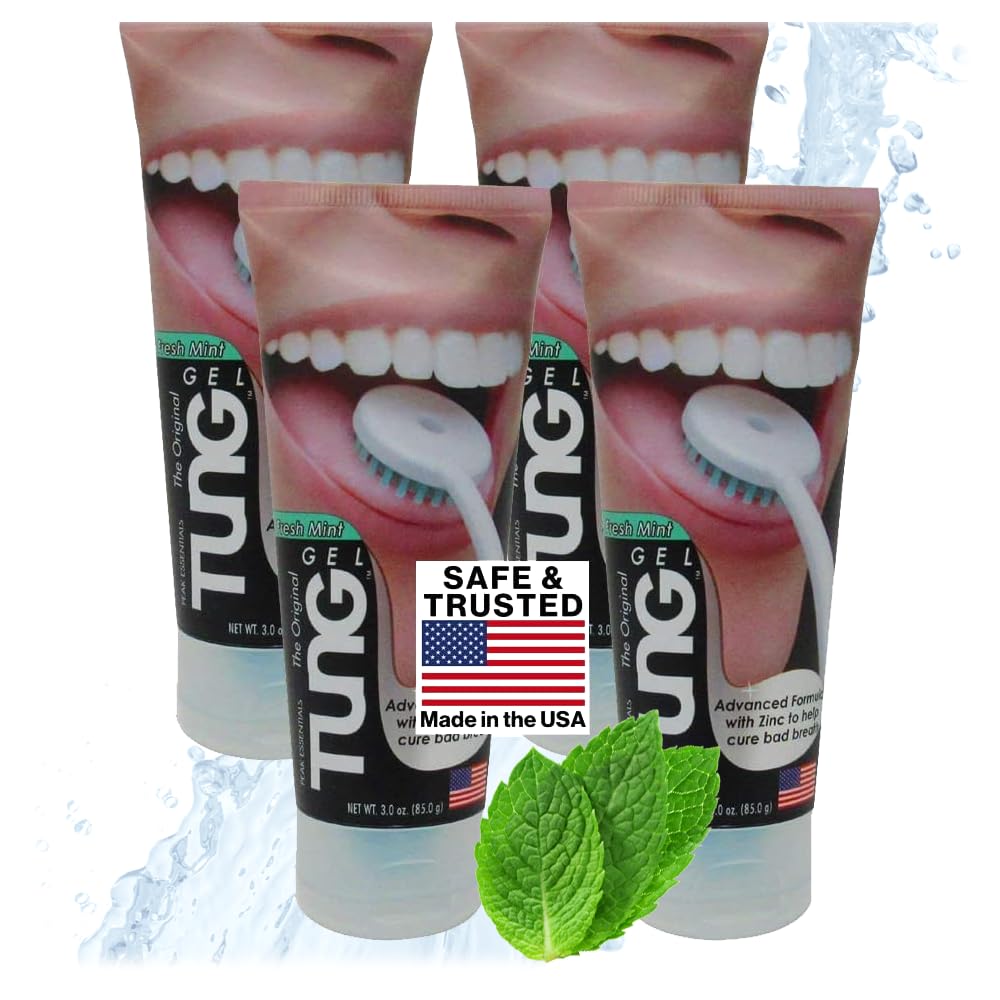 Tung Tongue Gel Fresh Mint Tongue Cleaner Paste 4-pack packaging