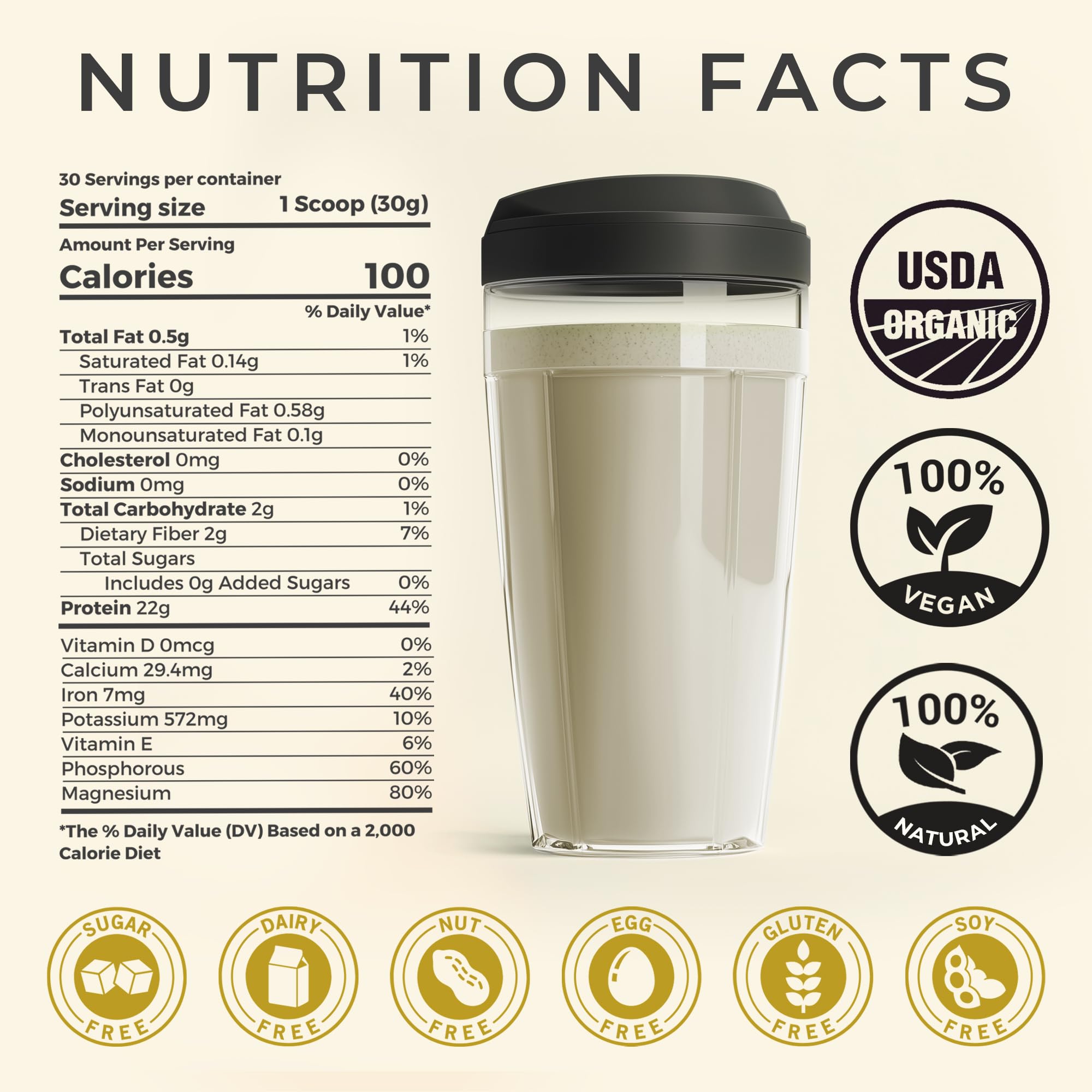 TUPAXA ingredients highlight single-ingredient purity using organic hemp hearts.