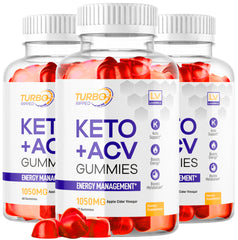 Bottle of Turbo Ripped Keto ACV Gummies with label