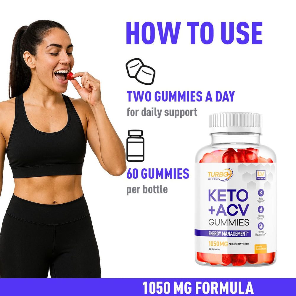 Turbo Ripped Keto ACV Gummies 500mg label and gummies