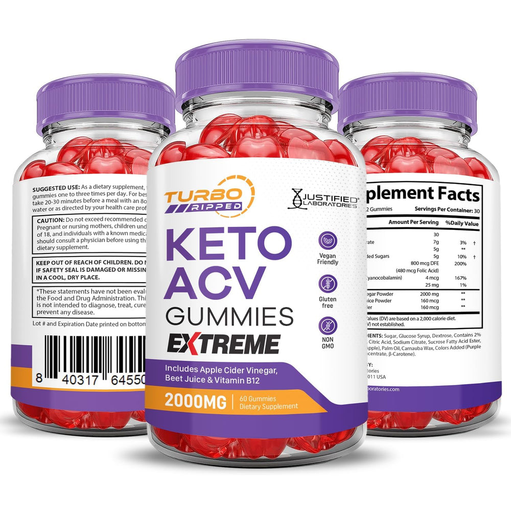 Close-up of delicious looking Turbo Ripped Keto ACV Gummies