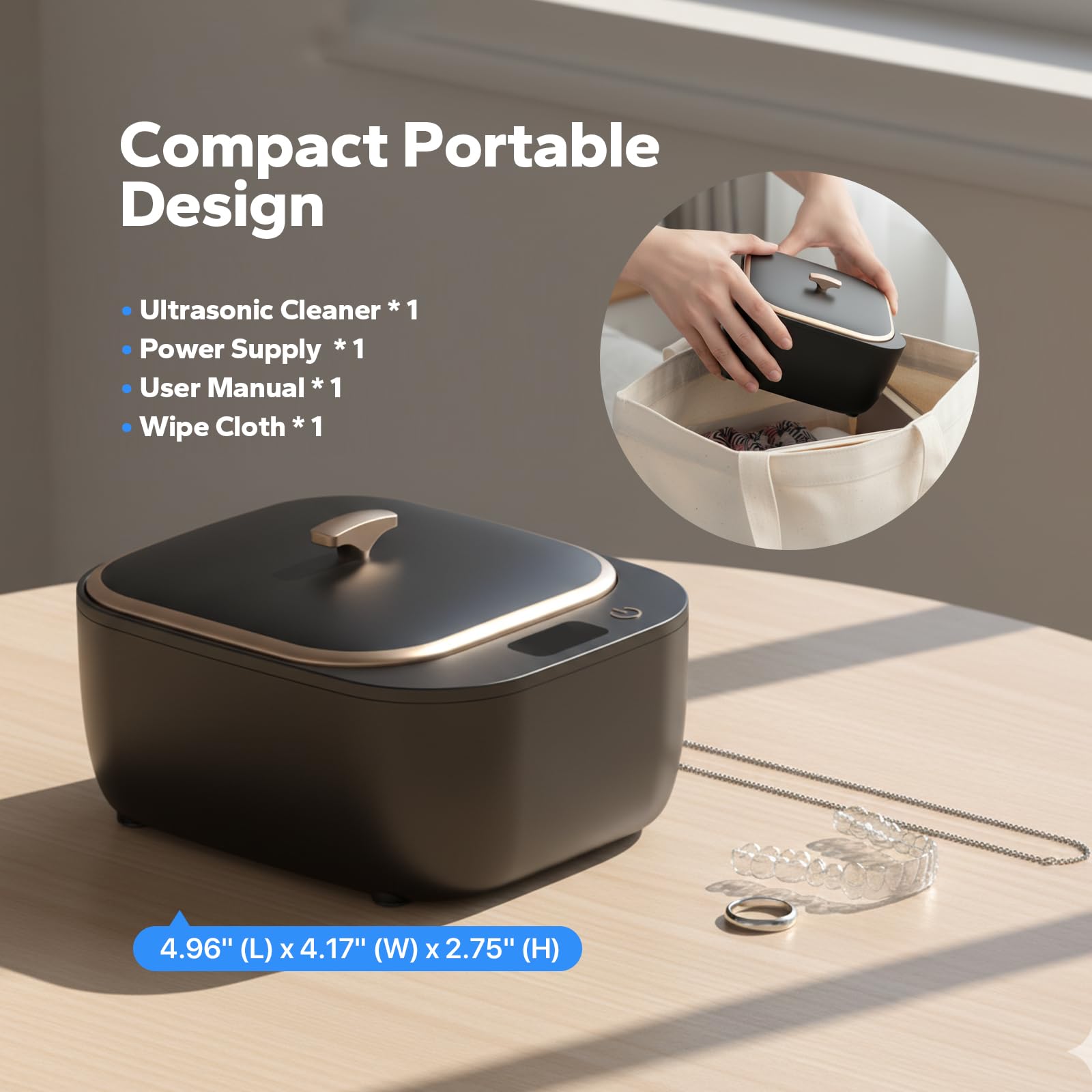 TurboTidy used for dental appliances and jewelry cleaning