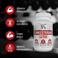 5% Nutrition Turkesterone 1200mg bottle back showing label