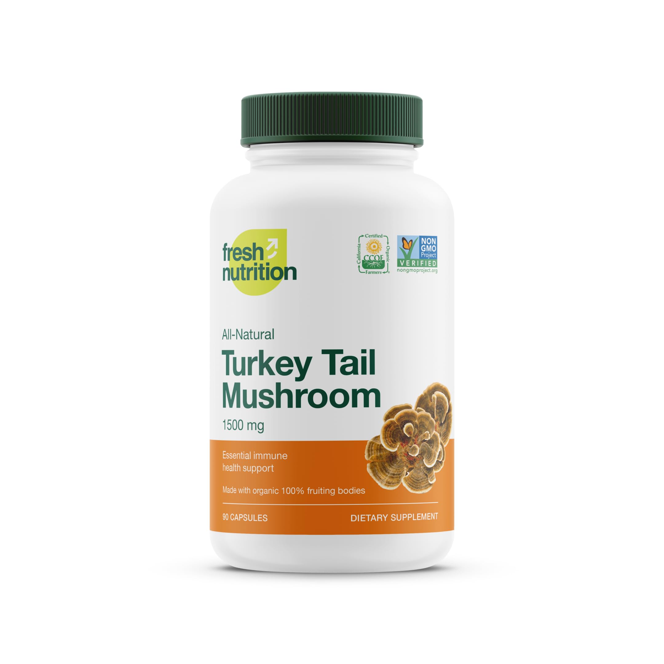 Fresh Nutrition Organic Turkey Tail Mushroom Extract bottle with label