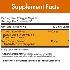 Turmeric and black pepper extract capsules