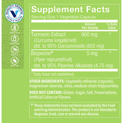 Close-up of turmeric capsules highlighting the 900mg formulation.