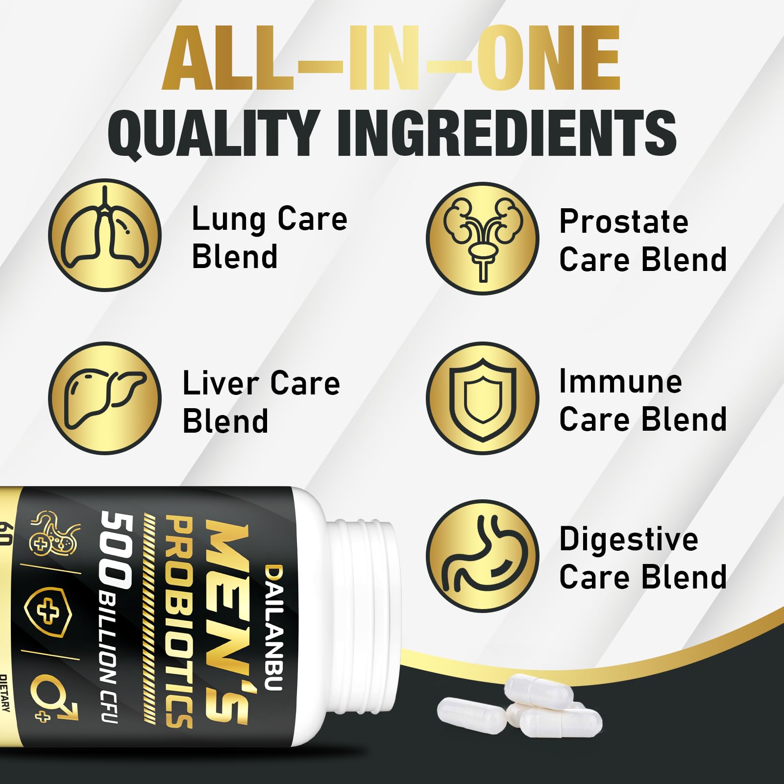Probiotic ingredients: turmeric, cranberry, goji for men
