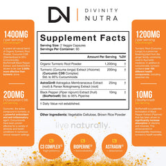 Close-up of Turmeric Curcumin 1400mg capsules