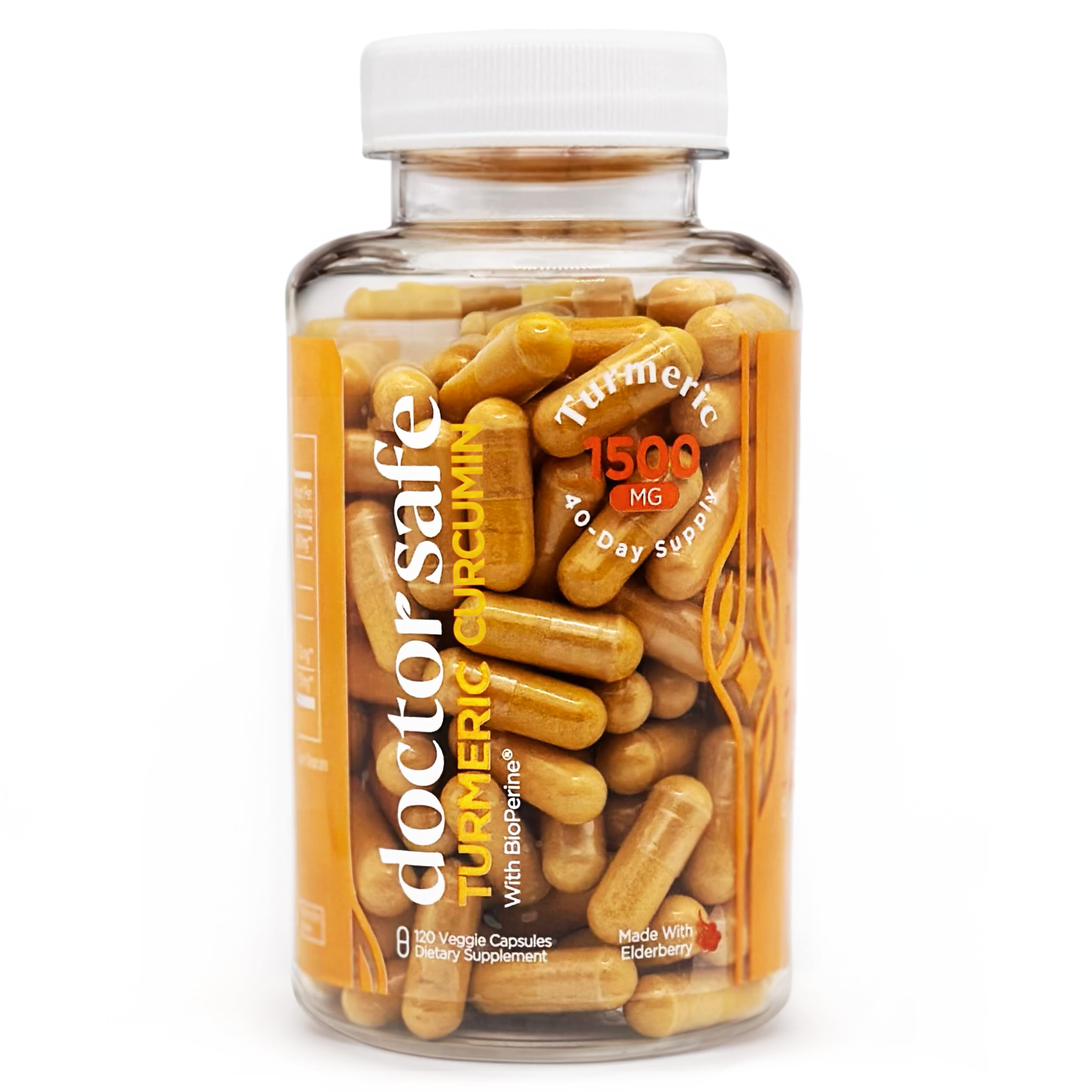 Turmeric Curcumin 1500mg with BioPerine bottle – 120 capsules