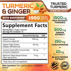 Close-up label showing 95% curcuminoids