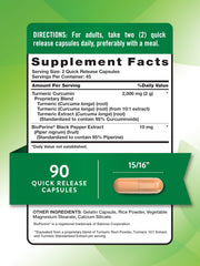Label shows 95% standardized curcuminoids and Bioperine