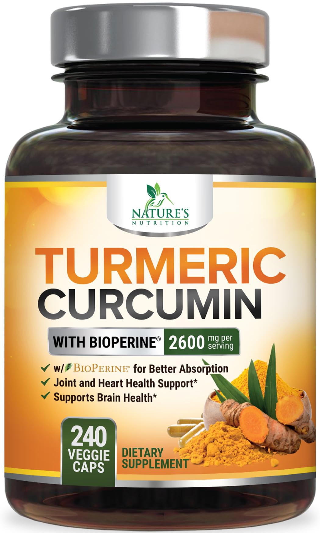 Turmeric Curcumin 2600mg bottle