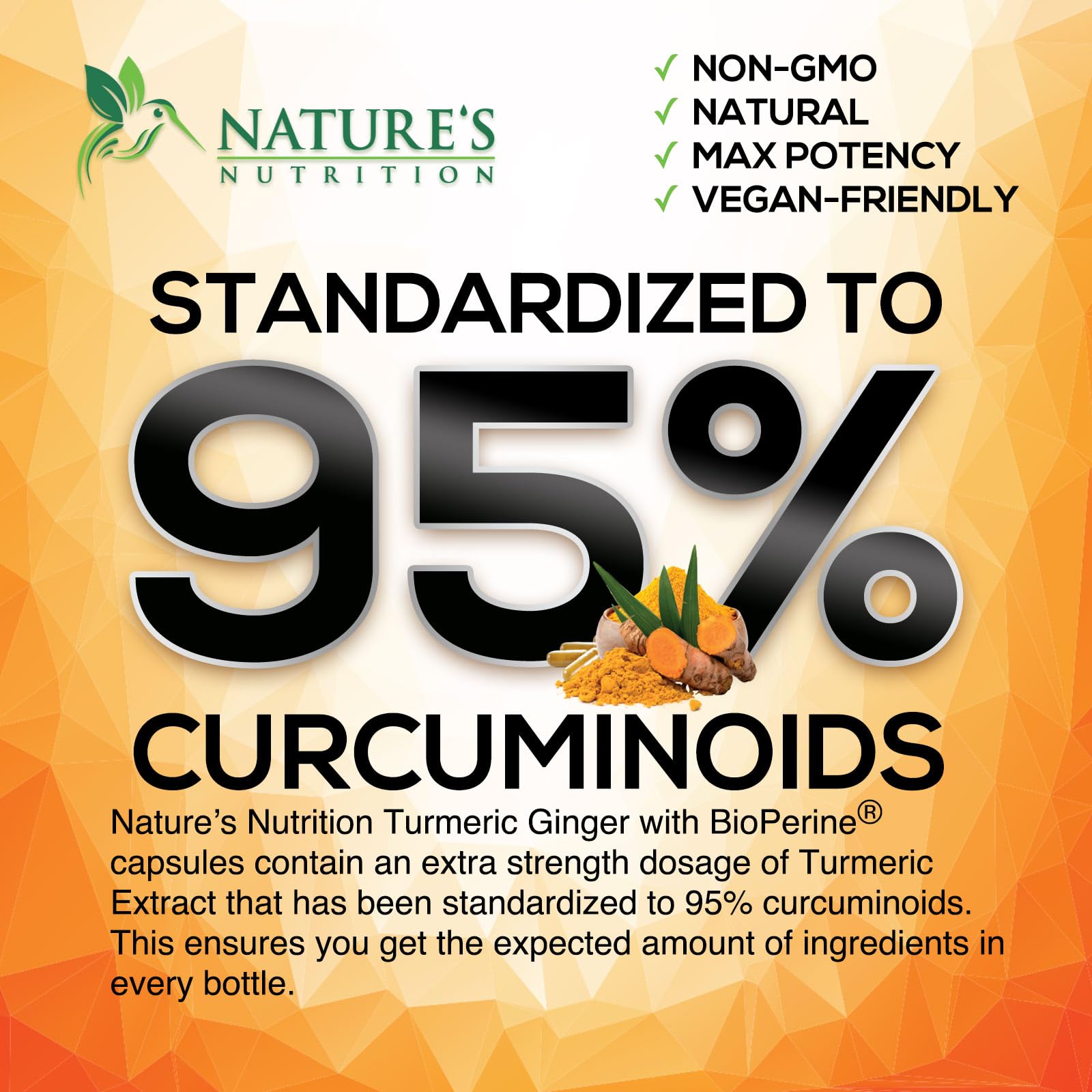 Vegan turmeric curcumin 2600mg capsules