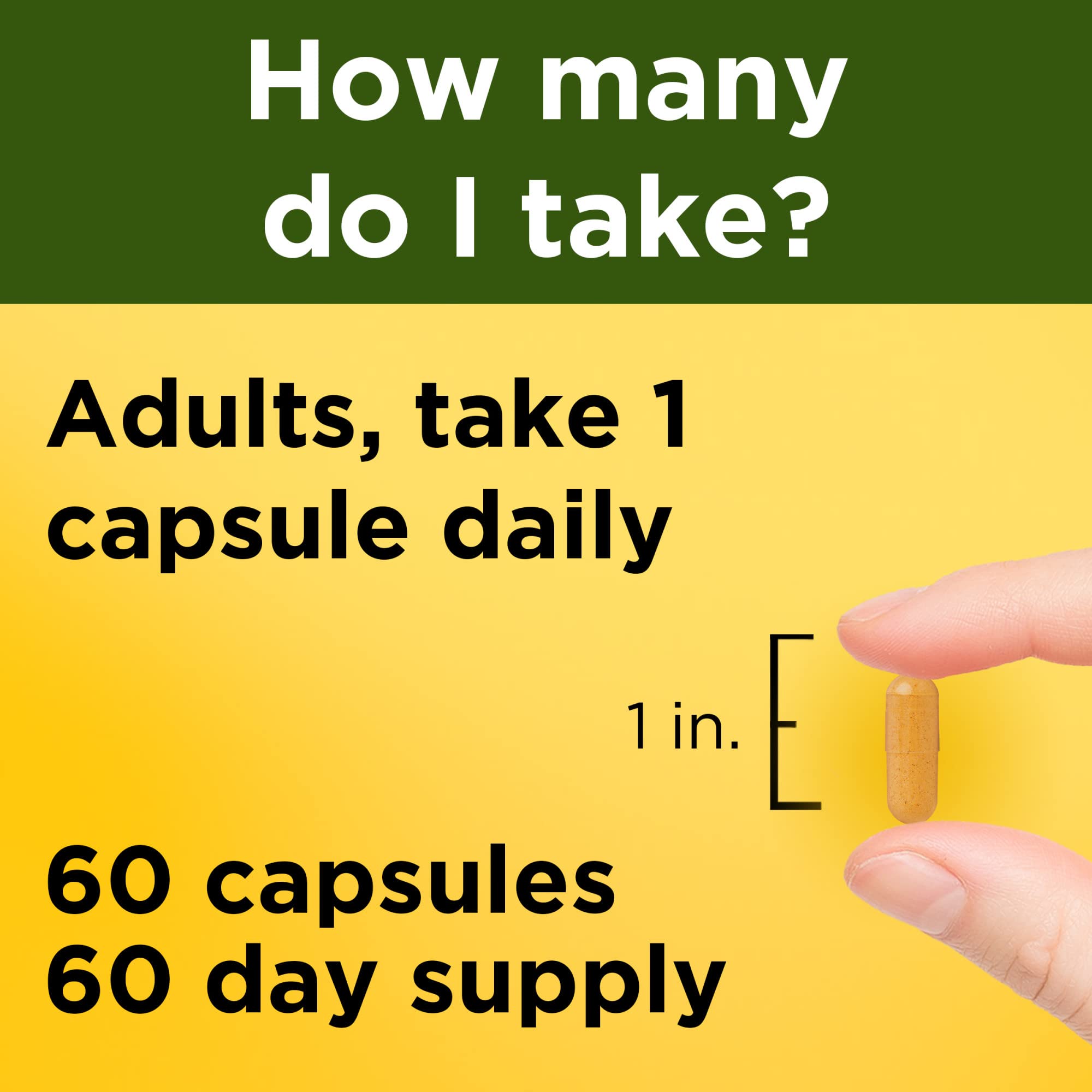 One daily 500 mg turmeric curcumin capsule with water