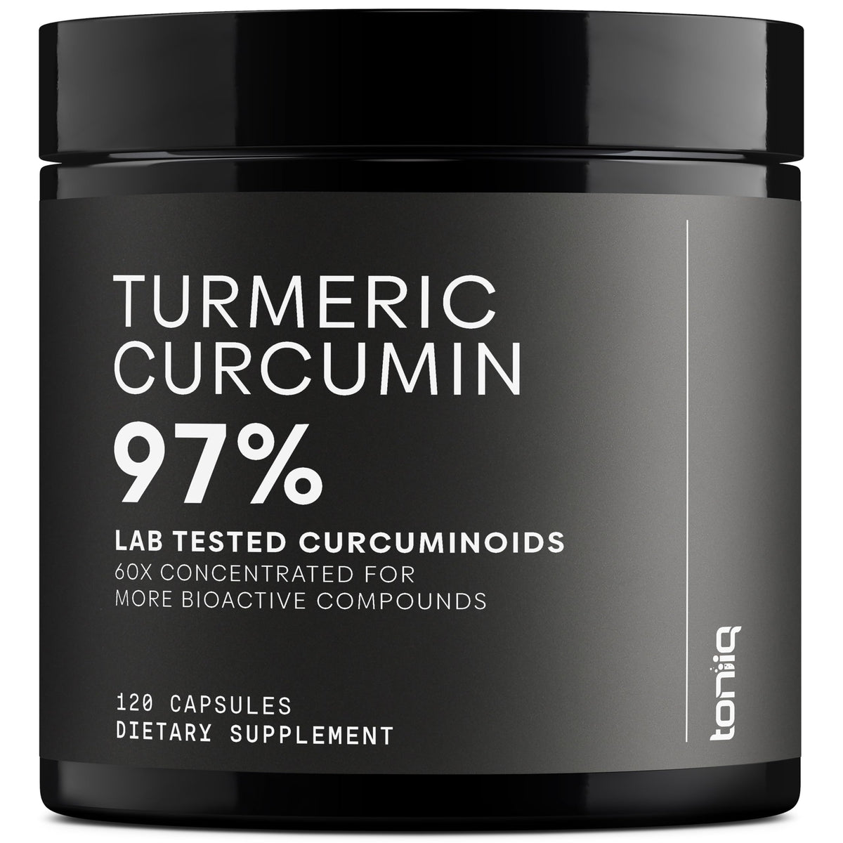Bottle of Turmeric Curcumin 60:1 extract with 1200mg per serving