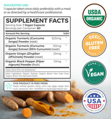Turmeric curcumin 95% extract with ginger capsule