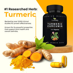 Close-up of label highlighting 95% standardized curcuminoids