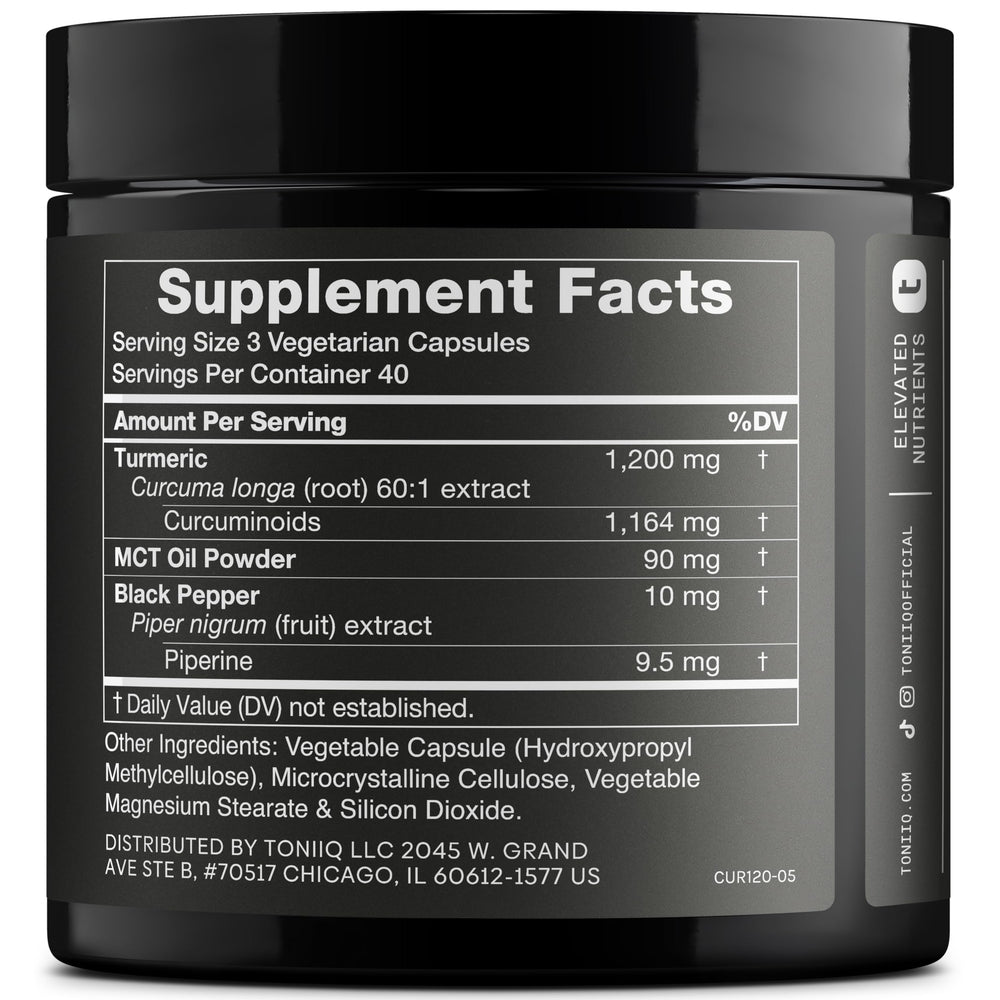 Label showing 97% curcuminoids