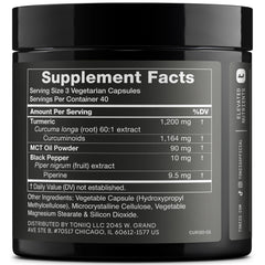 Label showing 97% curcuminoids