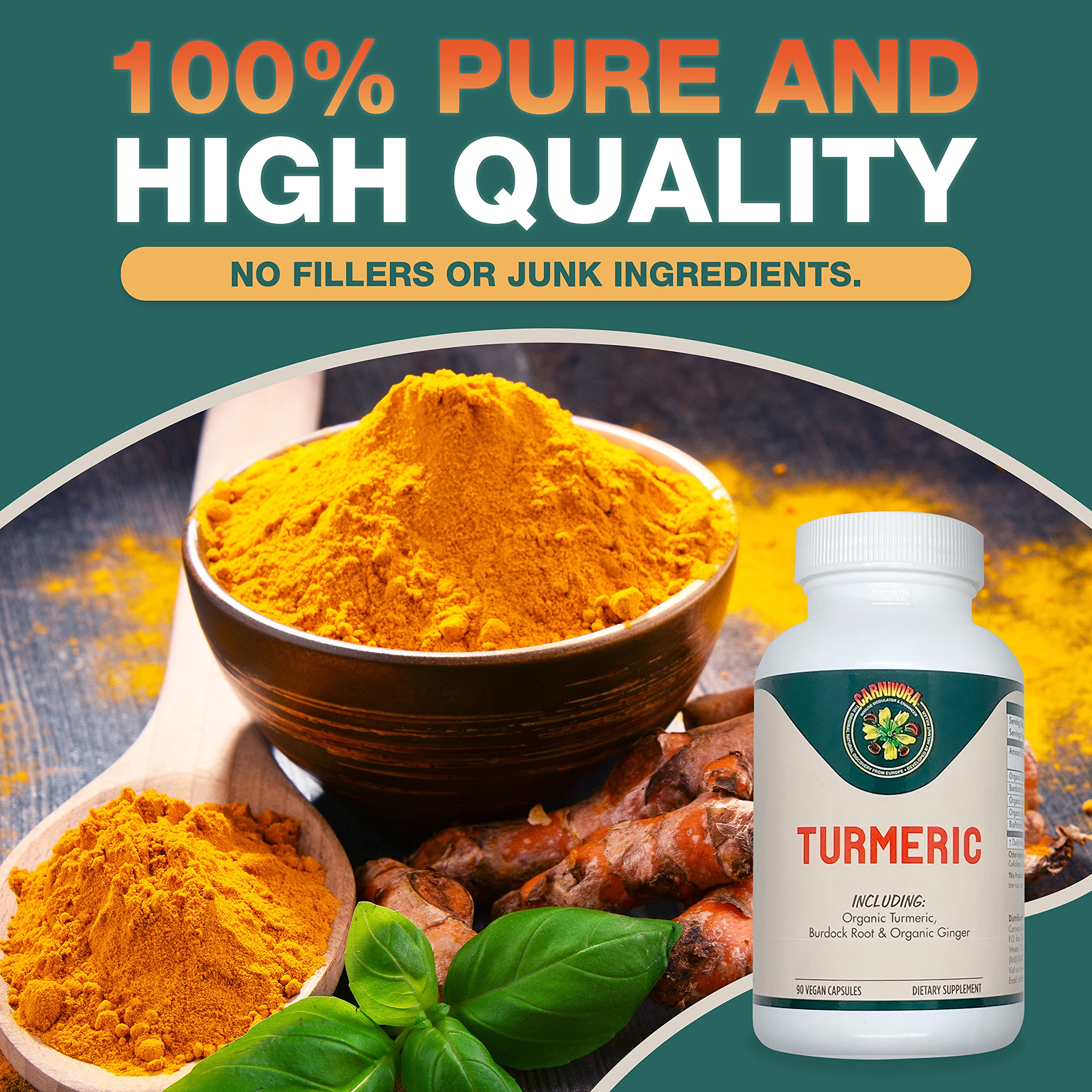 Graphic showing enhanced curcumin absorption with black pepper