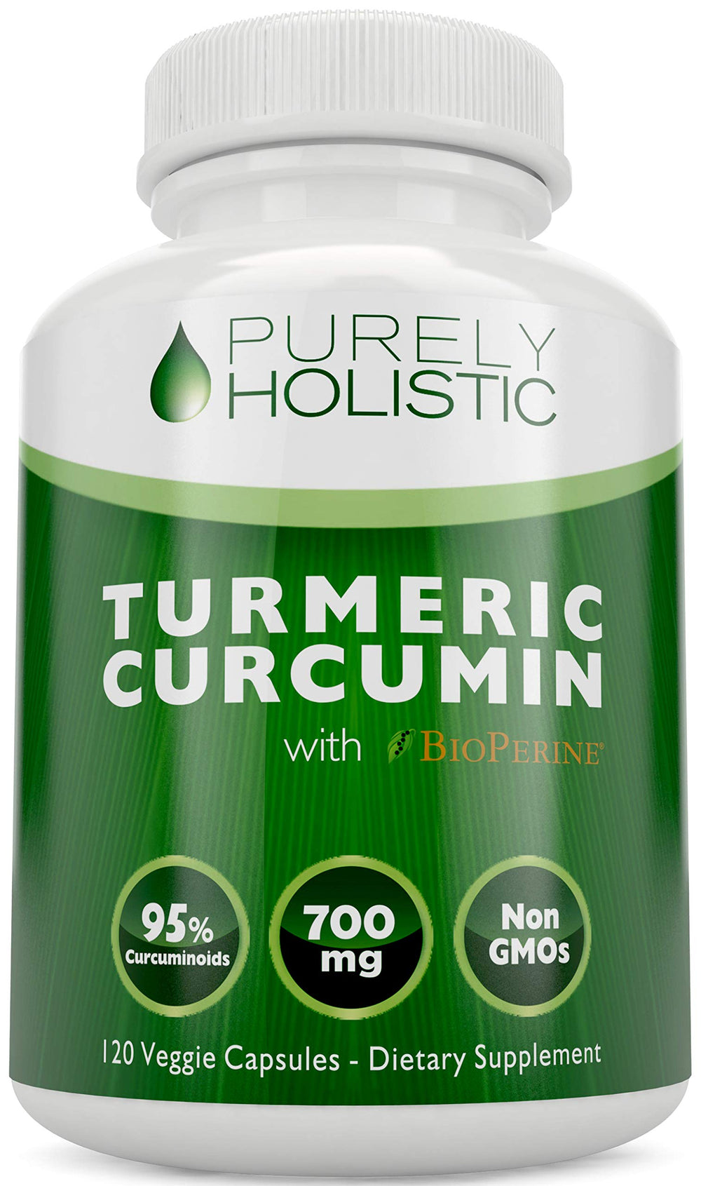 Bottle of Turmeric Curcumin with BioPerine 120 vegan capsules