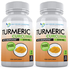 Hero image of Turmeric Curcumin with Bioperine bottles (Pack of 2)