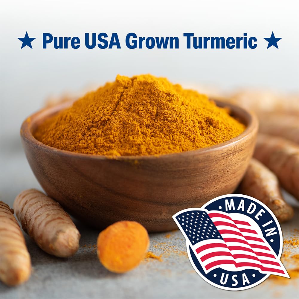 Close-up of turmeric capsules with BioPerine