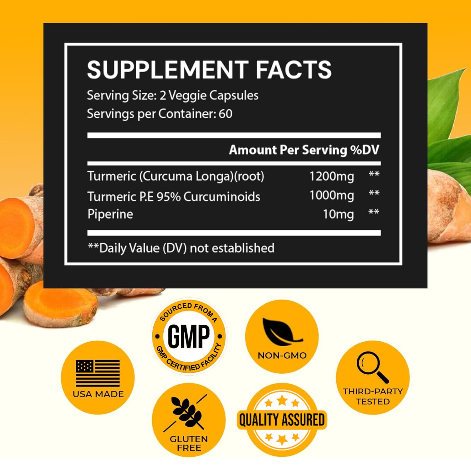 Joint support concept with turmeric capsules