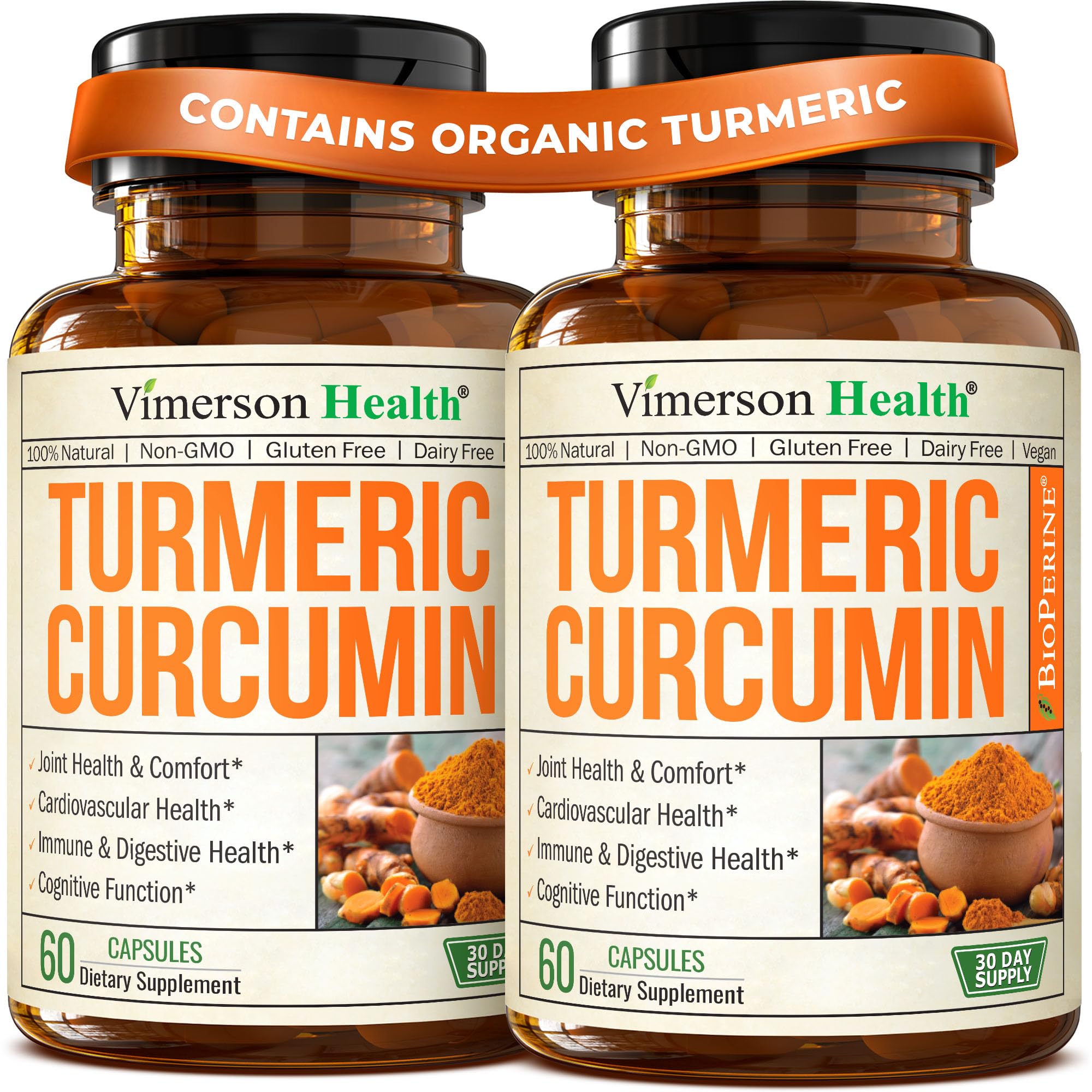 Turmeric Curcumin bottle with two-pack packaging
