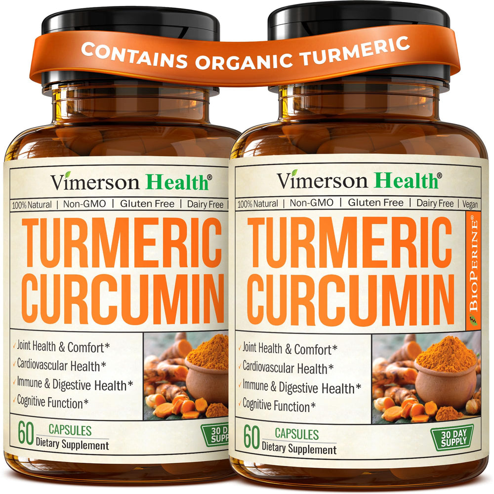 Turmeric Curcumin bottle with two-pack packaging