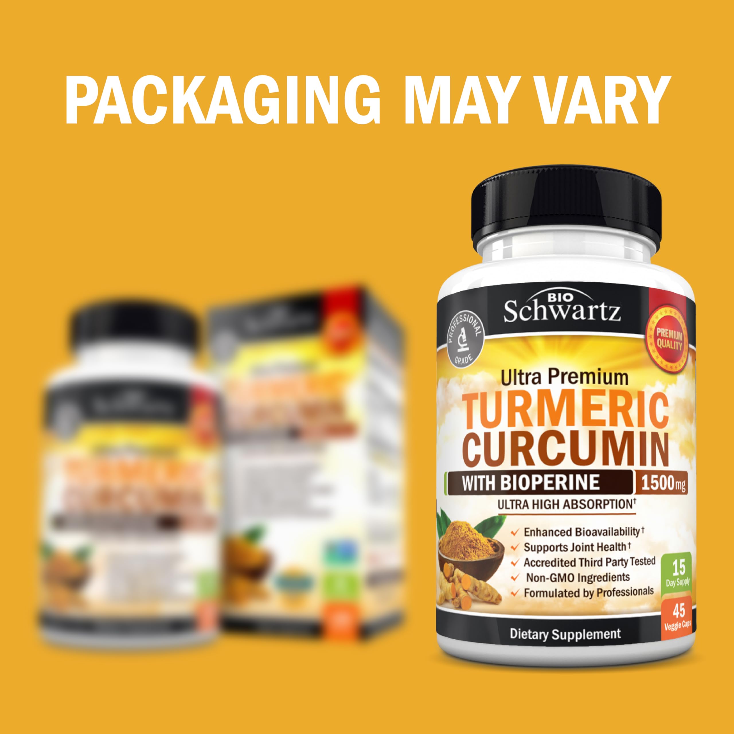 Close-up of turmeric capsules with black pepper extract