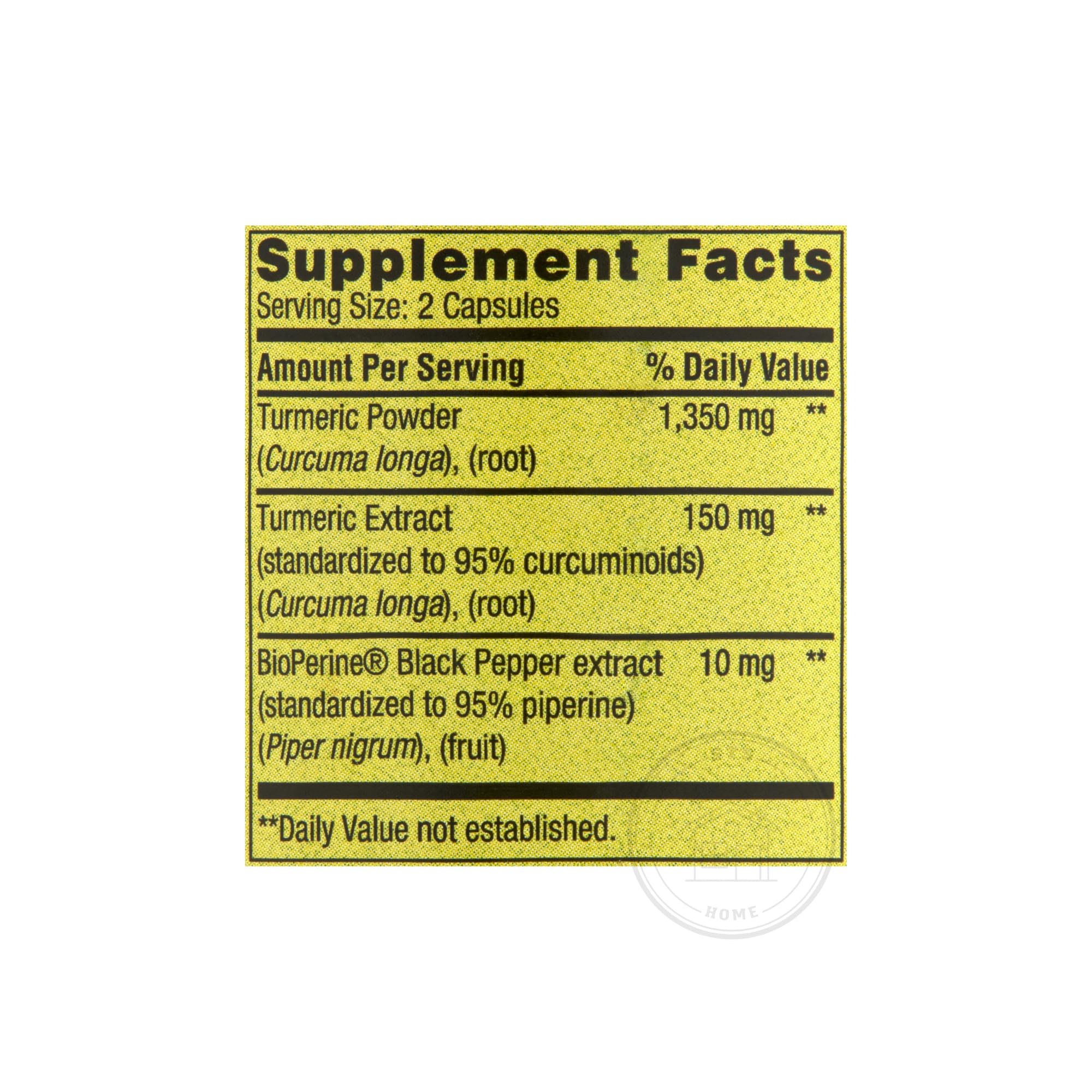 Turmeric curcumin capsules, 1,500 mg per serving