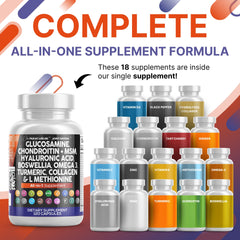 Turmeric curcumin, collagen, hyaluronic acid, and omega-3 ingredients