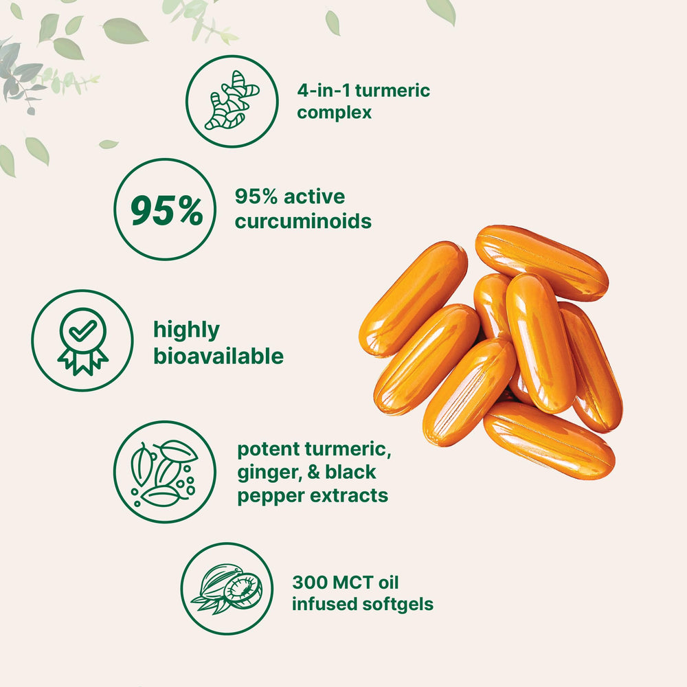 Ginger and black pepper extracts highlighting 95% curcuminoids