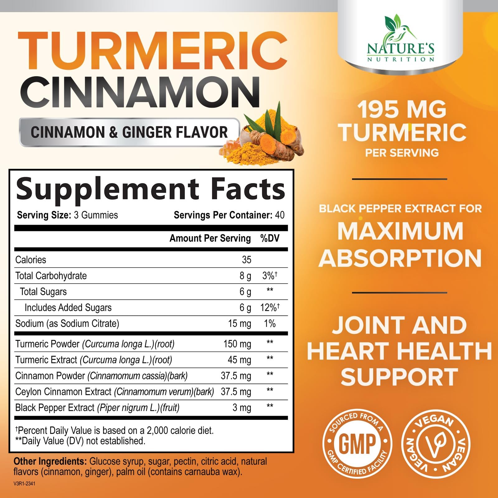Gummies showing black pepper for enhanced absorption