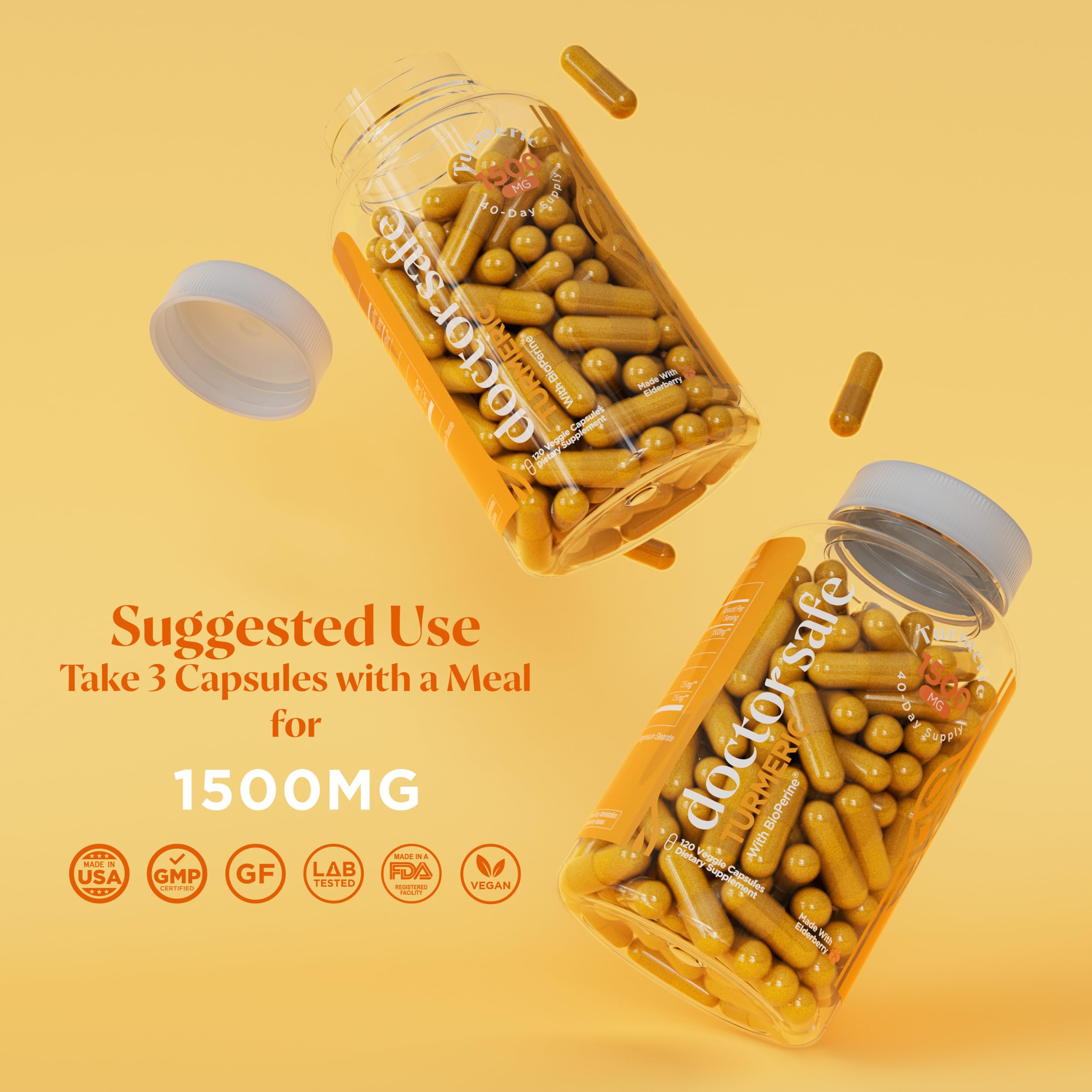 USA-made turmeric curcumin packaging with third-party testing