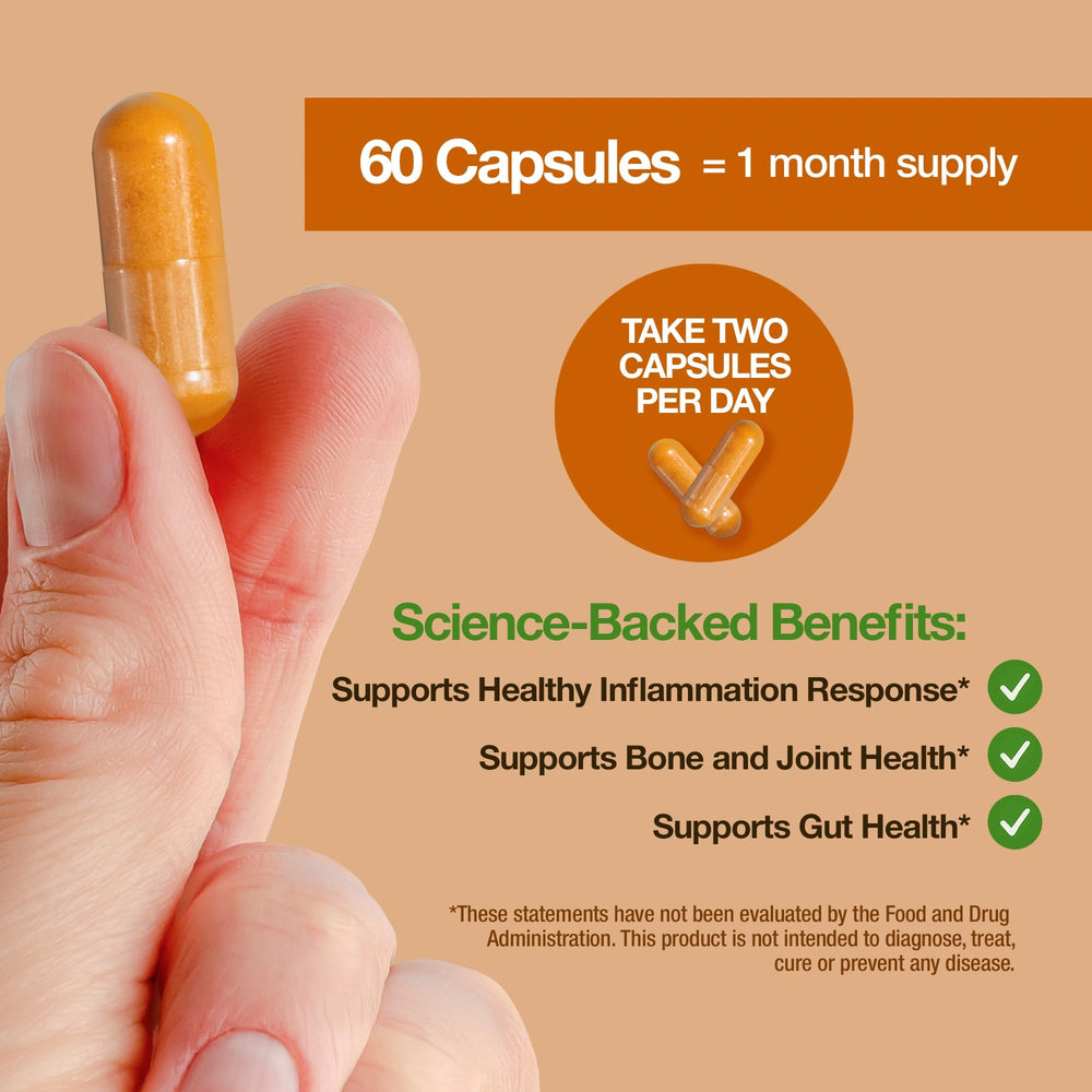 Label on bottle showing 60 capsules and 1000mg per serving