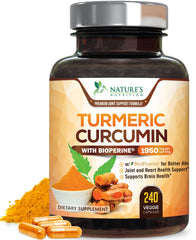 Turmeric Curcumin 1950mg bottle with 240 capsules